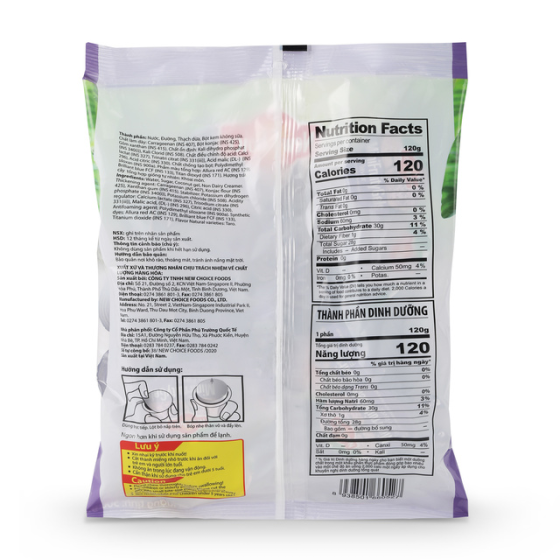 New Choice Taro flavor mini fruity gels - bag 500g